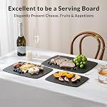 BESTCOOK Wood Cutting Board Set of 2, Non-Porous Wooden Fiber Chopping Boards, BPA Free, Dishwasher Safe, Knife Friendly, Reversible, Black