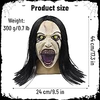 Vista 4 de vickkt Crying Female Creepy Zombie Ghost Mask Mujer Maldito Horror Orpse En Halloween Cosplay Props Tricky Funny Full Headgear