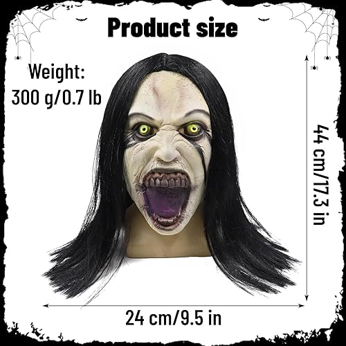 Miniatura 5 de vickkt Crying Female Creepy Zombie Ghost Mask Mujer Maldito Horror Orpse En Halloween Cosplay Props Tricky Funny Full Headgear
