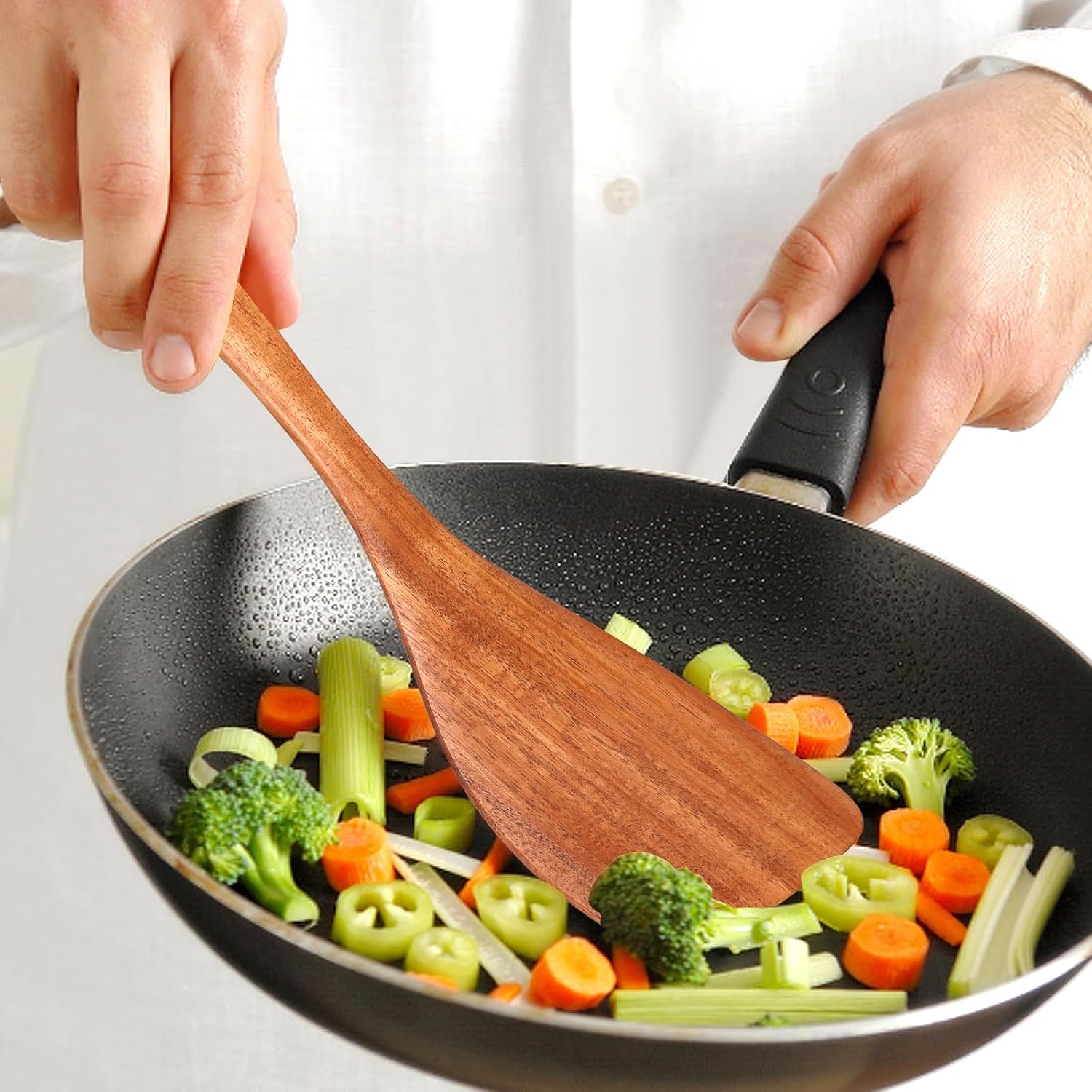 6 Piece Teak Wood Kitchen Utensil Set - Non-Scratch & Non-Toxic