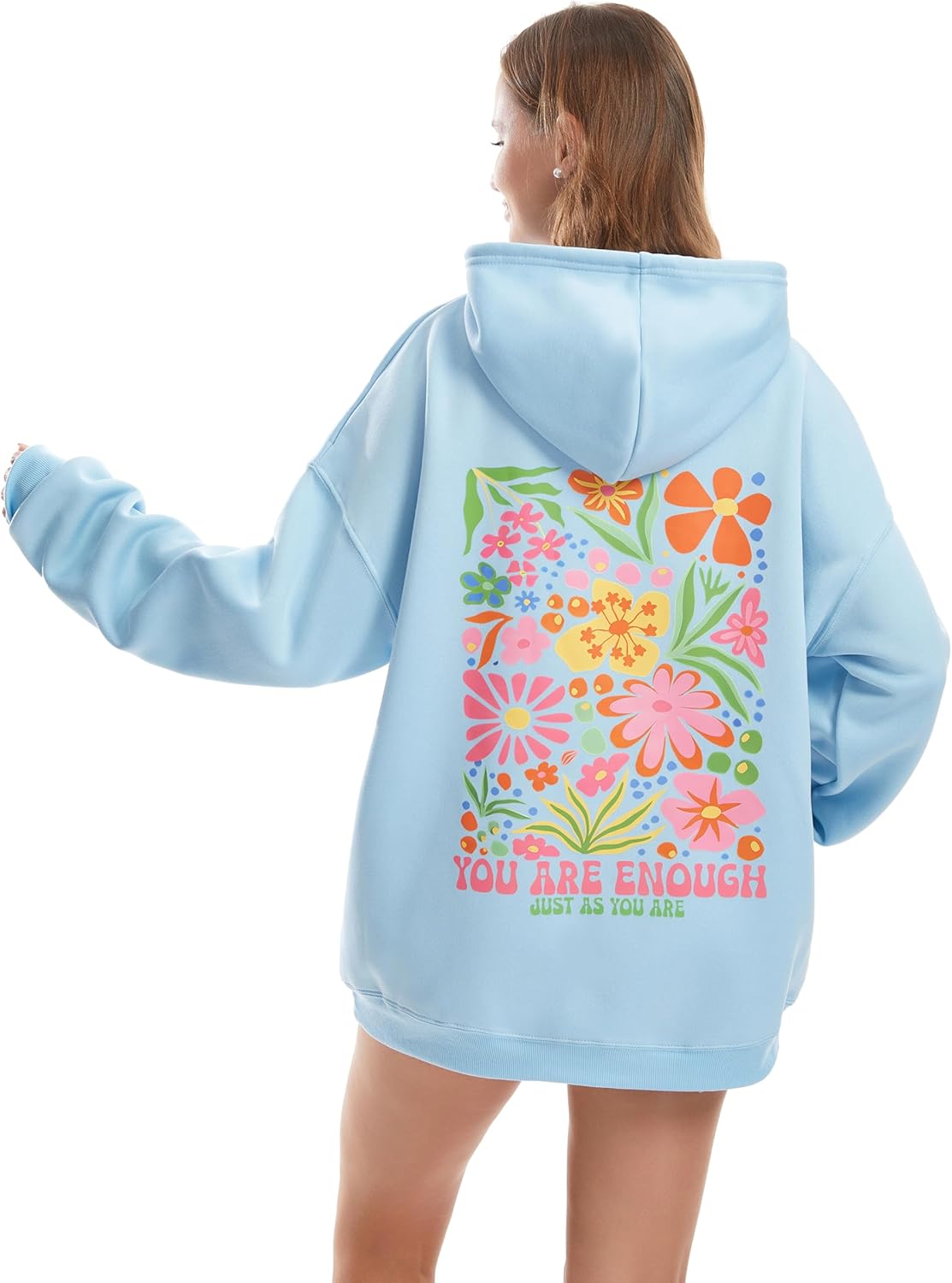 Women's Graphic Trendy Hoodie Pink Printing Hoodie Long Sleeve Pullover Beach Sweatshirt - Image 5