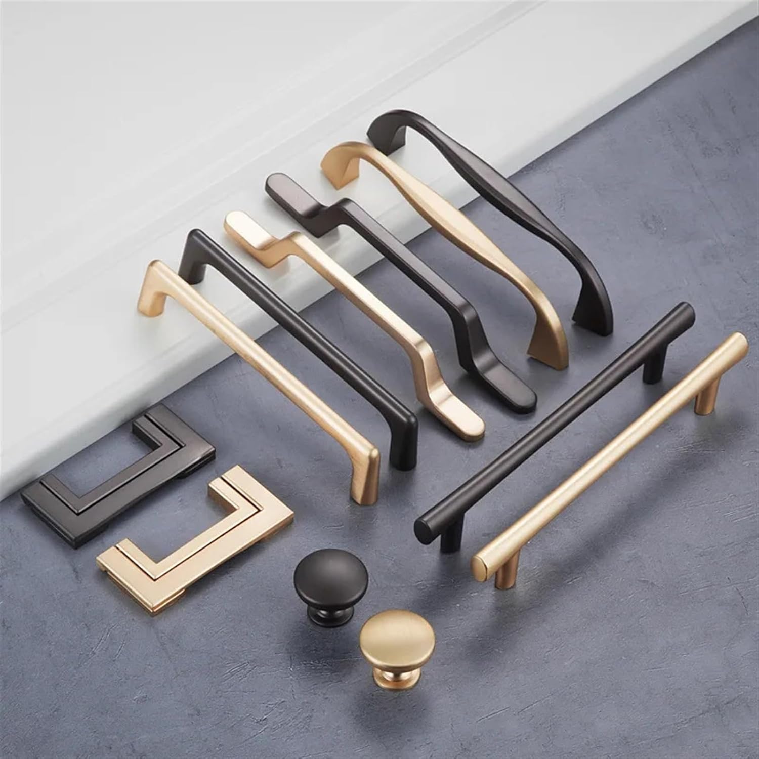 European Pearl Gray Gold Cabinet Handle Zinc Alloy Straight Handle Drawer Knob Kitchen Cupboard Pulls Furniture Hardware 1Pcs (Color : Handle-6020-192B)