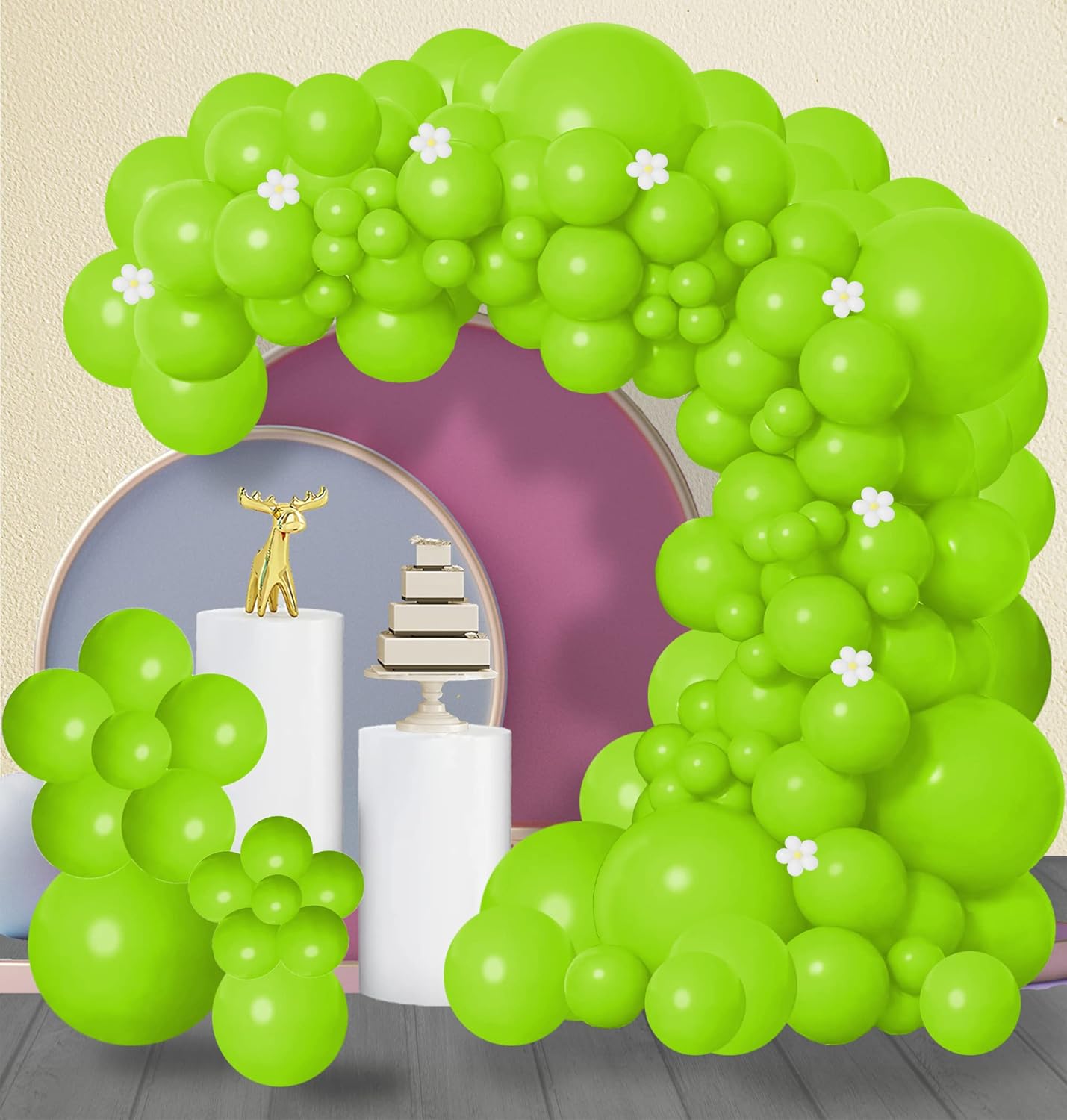 Lime Green Balloons 127pcs Light Green Balloons Garland Kit