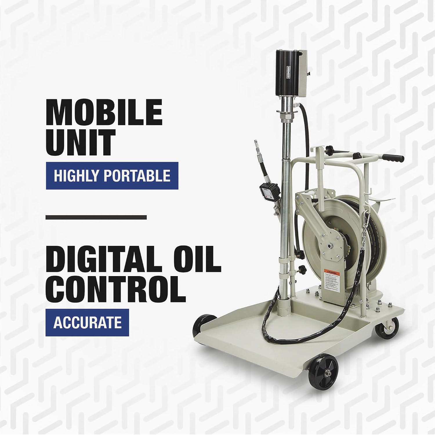 Roughneck Air-Operated 6.5:1 Oil Pump Kit - with Cart and Hose Reel, 4.7 GPM