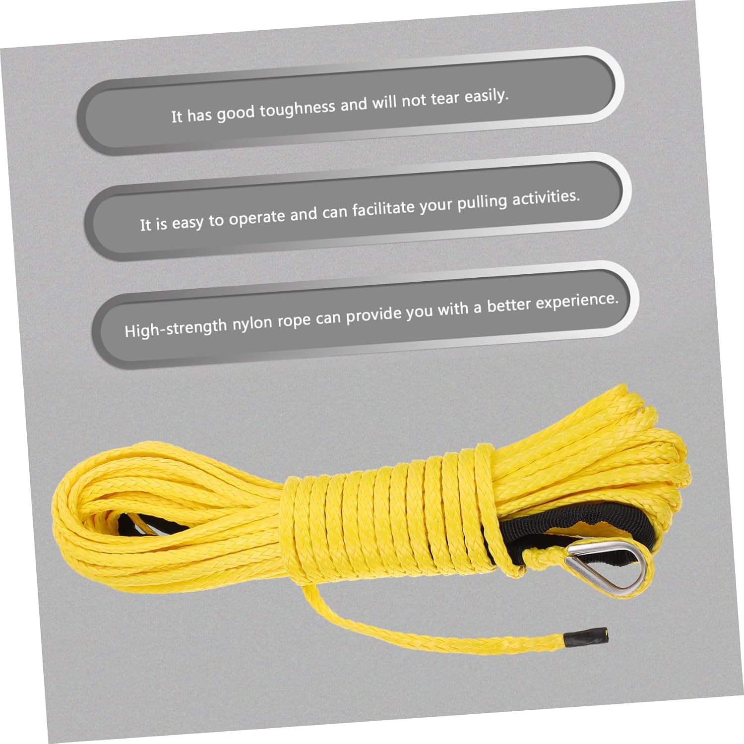 1pc Towing Rope Heavy Duty Nylon Winch Rope for Trucks Trailers Rvs Stable Hooks for Safe Towing and Cargo Transport