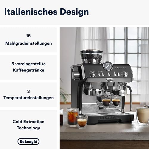 De'Longhi La Specialista Opera EC9555.BK, Machine à café Espresso avec Moulin à Café Intégré, Fonction d'infusion froide, Comprend un bâton de vapeur pour mousser le lait, Comprend des accessoires - 2