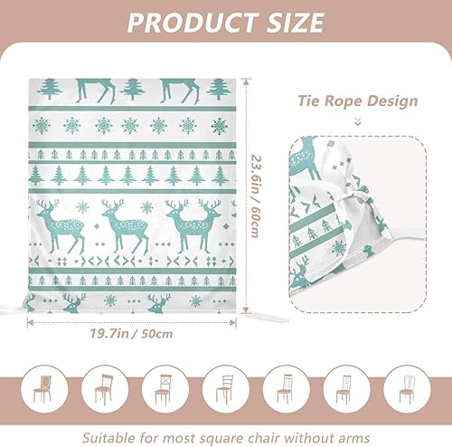 Miniatura 3 de Moose Snowflakes Christmas Style Decorative Chairs Covers for Birthday Party Removable Hand Washable Chair Decor cubiertas para sillas de comedor