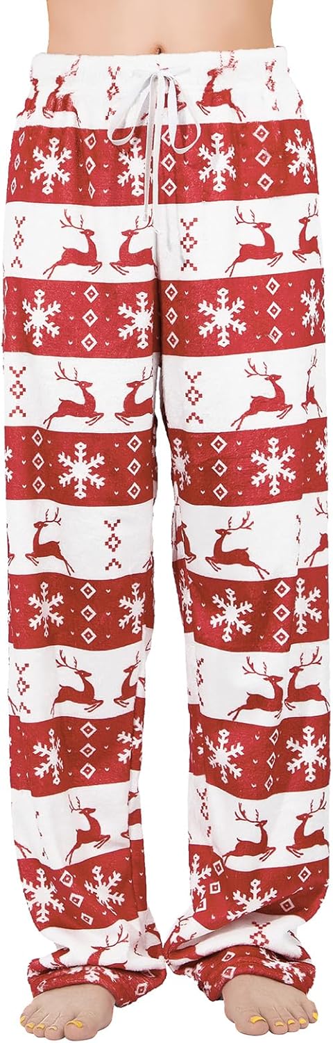 American Trends Womens Plush Pajama Pants Soft Fuzzy Pajama Bottoms for Women Cozy Pj Fleece Lounge Pants