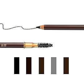 Bodermincer Eyebrow Pencil Longlasting Waterproof Durable Automaric Liner Eyebrow 5 Colors to Choose (5pcs, 4 Grey)