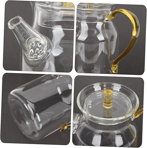 Miniatura 3 de OKUMEYR Tetera de vidrio Tetera portátil Jarra de plástico Hervidor de té portátil Jarra de agua de vidrio Jarra de agua de vidrio Estufa Tetera de