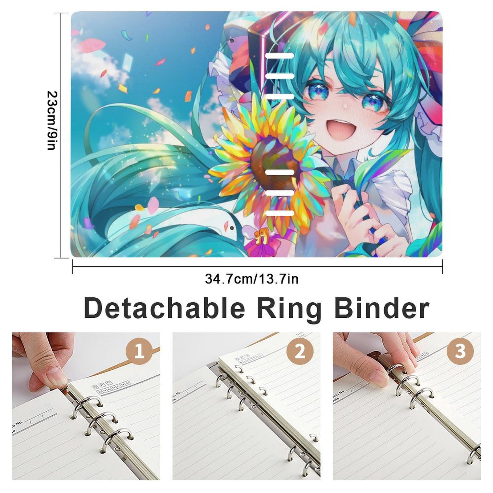 Amazon.co.jp: バインダーノート 初音ミク システム手帳 メモ帳 A5