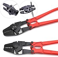 Vista 4 de HongK - Herramienta de prensado de estampación de swager de mano de 24" para cable de cuerda de alambre 116"- 316" PN ET-TOOL030-24-RED