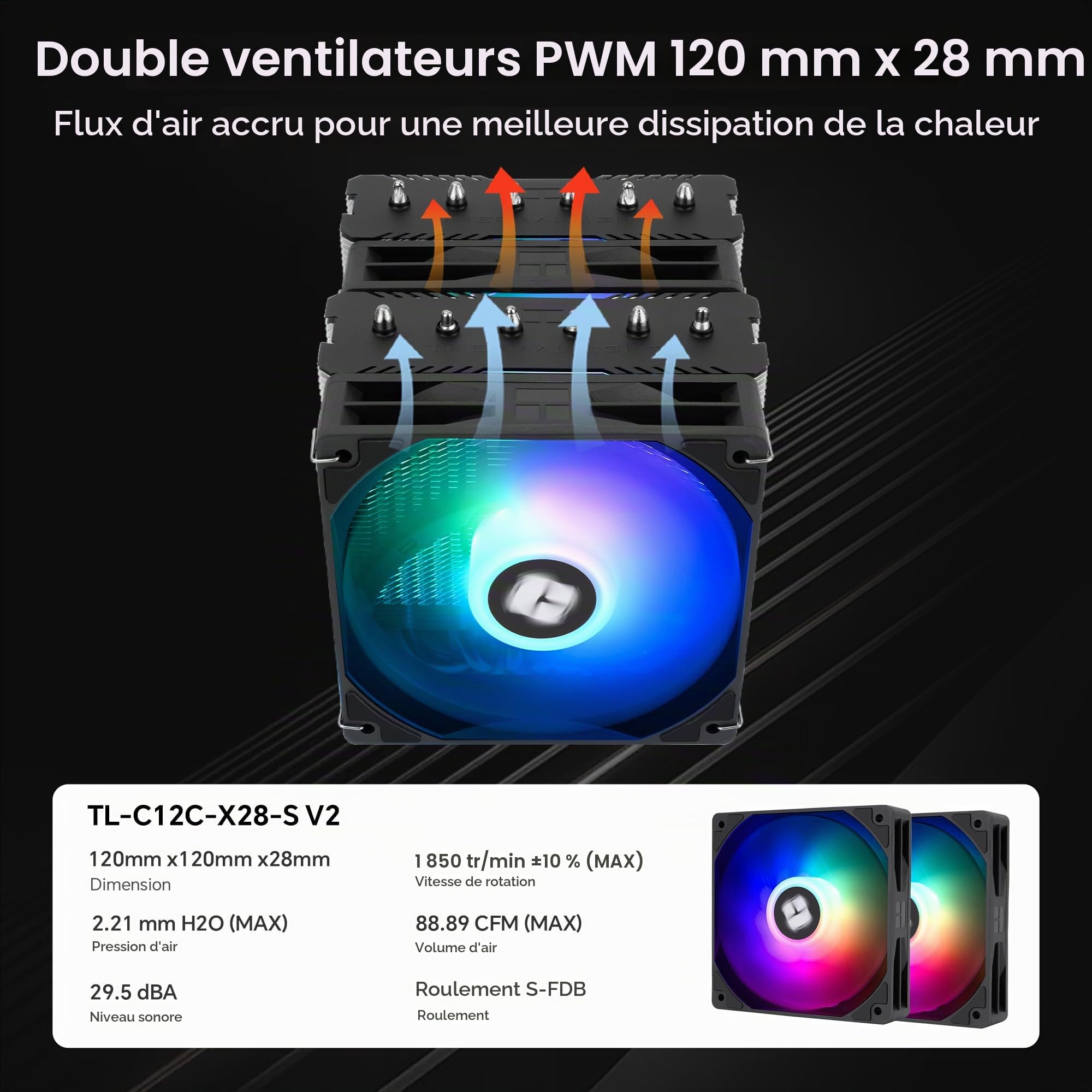 THERMALRIGHT Peerless Assassin 120 SE ARGB V2 CPU-Luftkühler, 6 Heatpipes, AGHP Gen 5.0-Technology, 1850 U/min, PWM 120 mm Lüfter, für Intel 1851/1700, AMD AM4/AM5