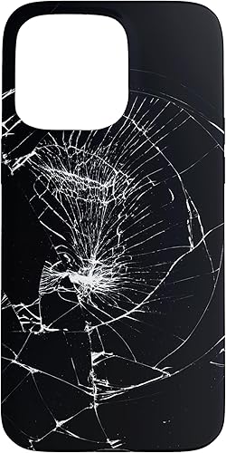 Vista 82 de iPhone 12/12 Pro - Funda negra con diseño roto falso, disuasorio de robo