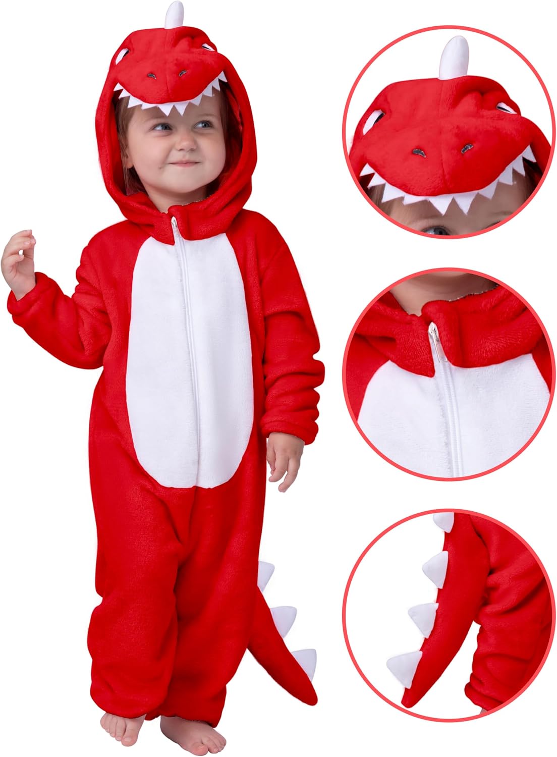 Spooktacular Creations Halloween Baby Dinosaur Costume, Unisex Dinosaur Jumpsuit for Halloween Cosplay Costume Themed Party