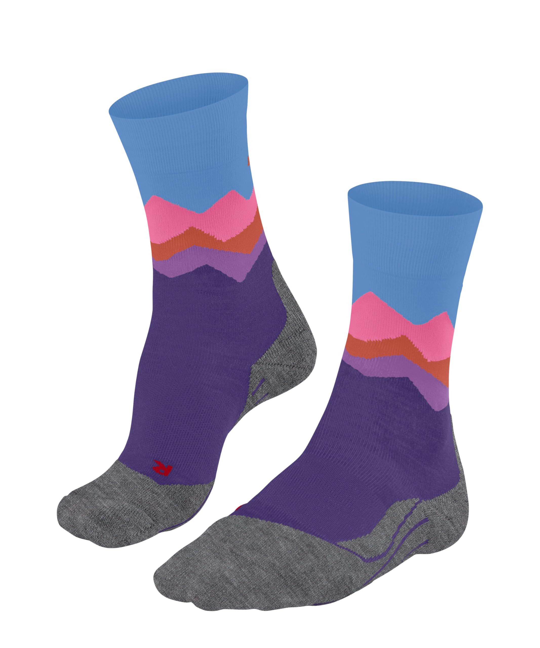 FALKE Women's TK2 Explore Crest W So Wool Thick Anti-Blister 1 Pair Hiking Socks, Purple 6300, 4-5