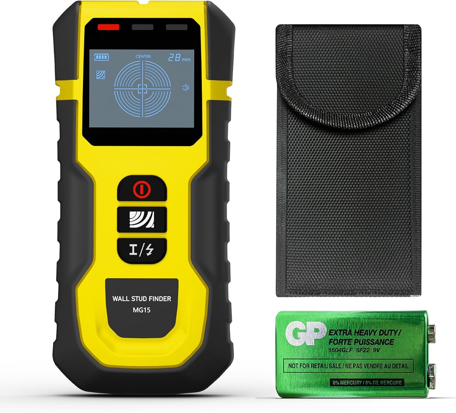 5-in-1 Stud Finder with Intelligent Sensor, HD LCD Display and Audible Alarm, Wall Scanner for Metals, AC Wires, Wood and Pipes - Professional Electric Wire Detector