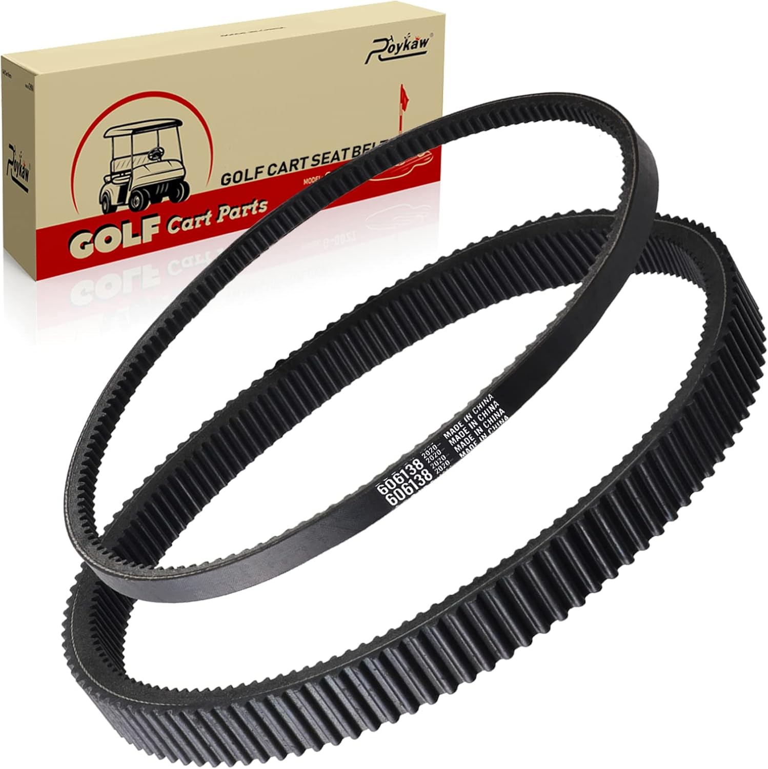 Roykaw Clutch Drive & Starter Generator Belt Kit for 2008up EZGO RXV