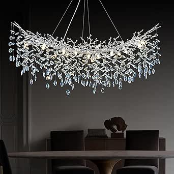 Modern Crystal Silver Chandelier, 55