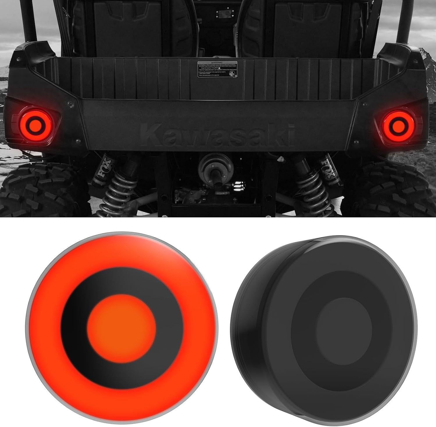 LED Tail Light for Kawasaki Teryx 4 2018-2025, Rear Taillights Brake Stop Lamps for Kawasaki Teryx 4 Accessories, Smoke Black, 2PCS