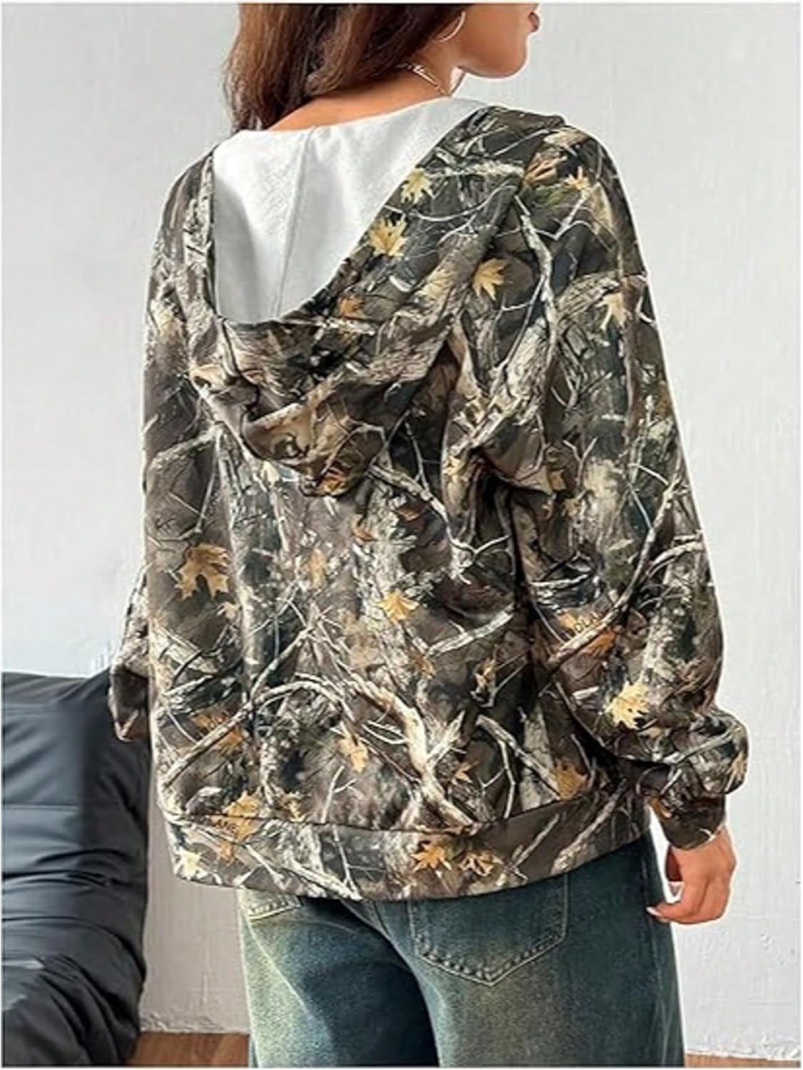 Floerns Women's Camo Hoodie Long Sleeve Zip Up Hoodie Streetwear Sweatshirts Jacket - Image 2