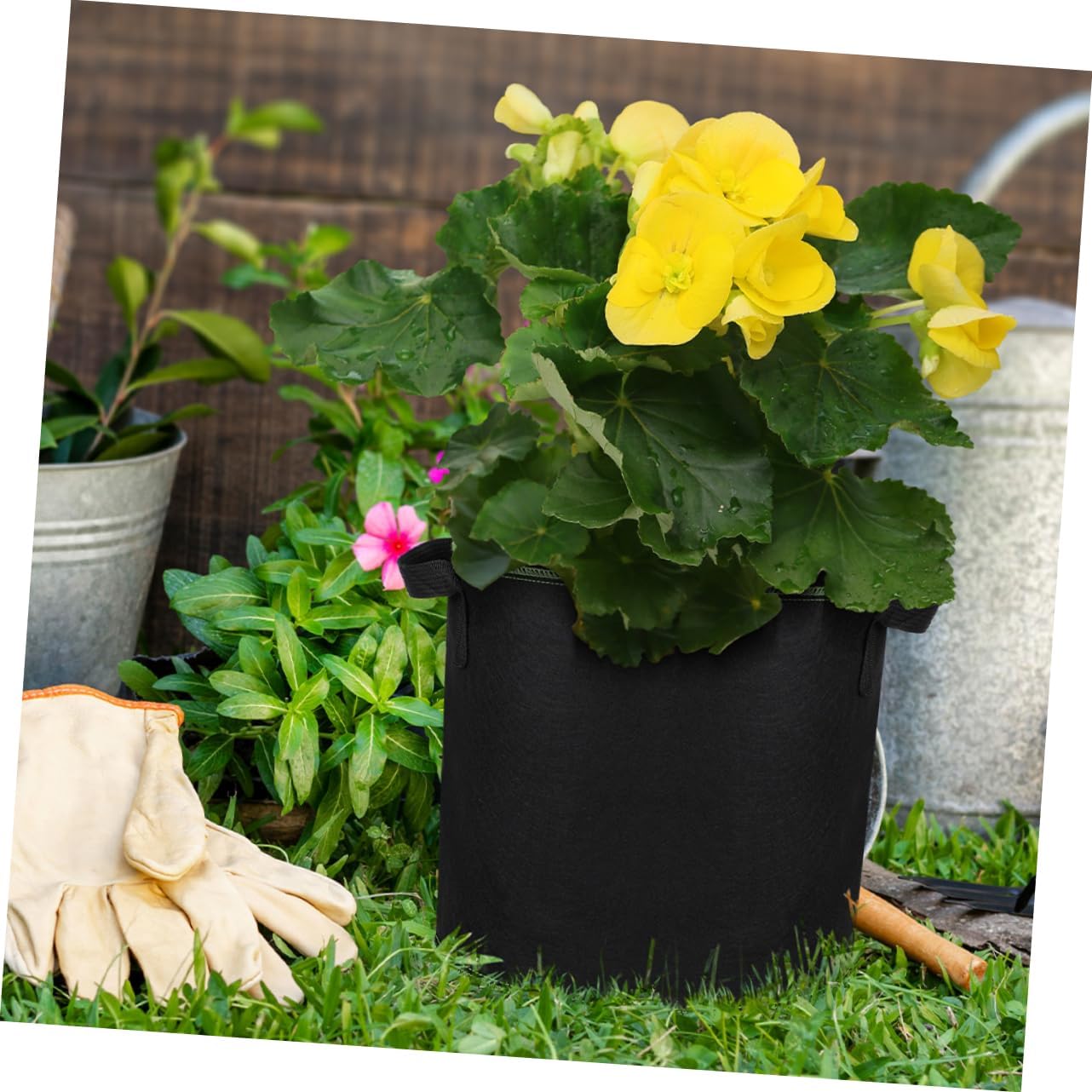 30pcs Non-Woven Fabric Grow Bags for Potatoes Carrots and Vegetables Handles Breathable Material for Optimal Plant Growth for Indoor and Outdoor Gardening