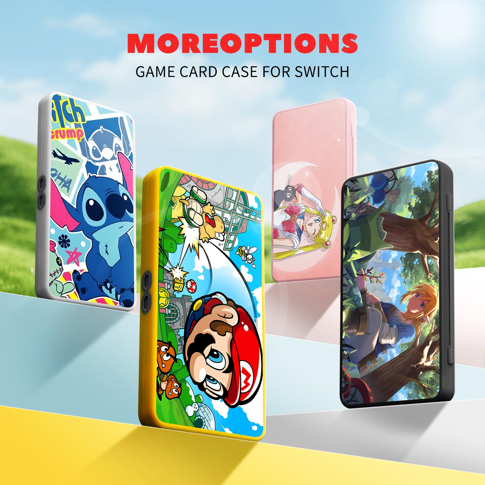 doepeBAE Custodia per Schede di Gioco, Custodie Giochi Switch, Switch Game Card Case, Scatola per Carte con Fodera in Silicone, Con 24 Slot per Cartucce di Gioco e 24 Slot per Schede SD (24B)