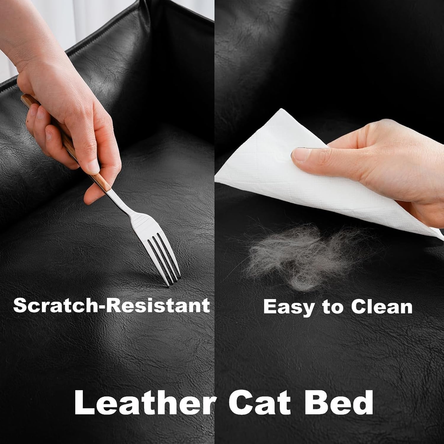 Leather dog small cat bed furniture for Small Medium Size Sofa with Removable Sofa Cushion Non-Slip Base Durable Supportive Furniture Faux Ultra Soft Texture Rectangle Pet with Non-Slip Bottom(Brass,S