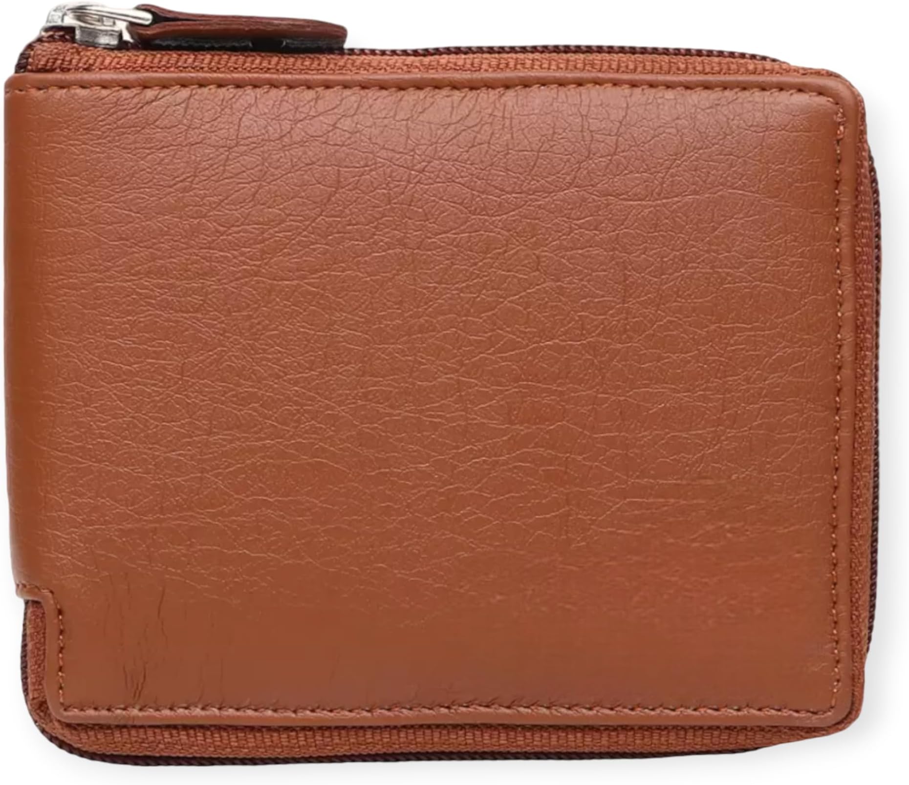 Men & Women Casual Tan Artificial Leather Card Holder (3 Card Slots) (Black)