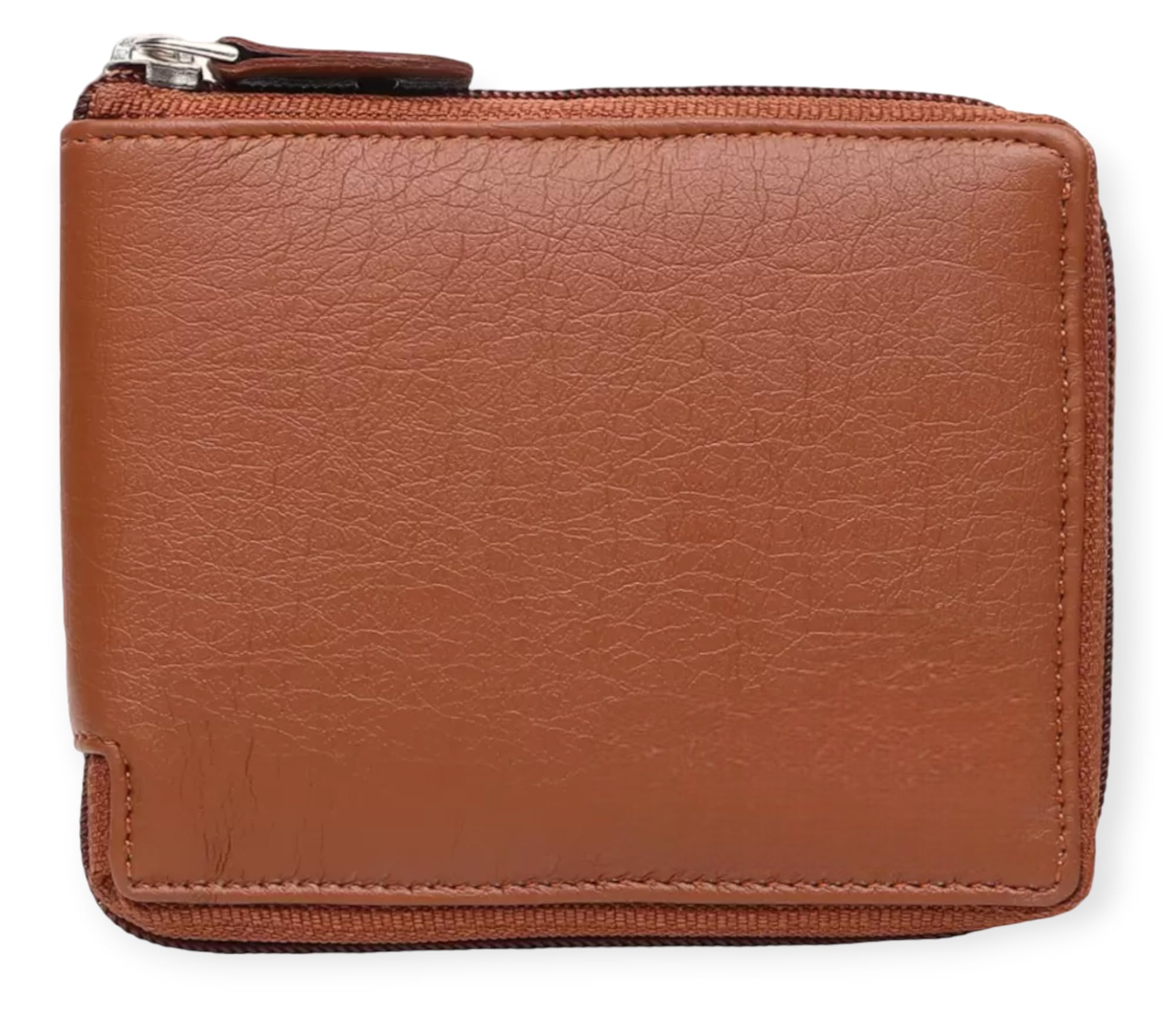 Men & Women Casual Tan Artificial Leather Card Holder (3 Card Slots) (Black)