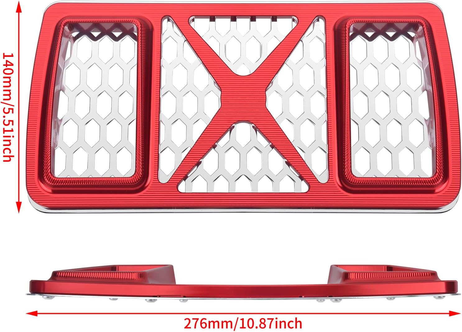 HDBUBALUS Motorcycle Oil Cooler Cover Front Radiator Guard Fit for Harley Touring 2023.5-2025 (Red)