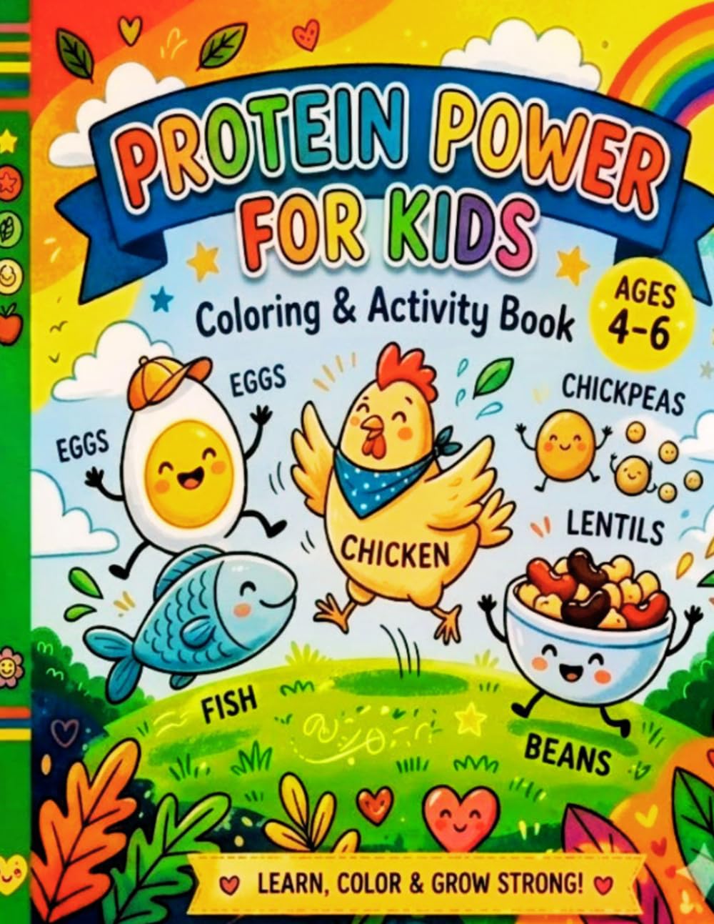 Protein Power Coloring Book for Kids Fun Animal & Plant Protein Learning Activities: A Fun and Educational Coloring & Activity Book to Teach Kids About Healthy Proteins (Ages 4–6) (Healthy food)