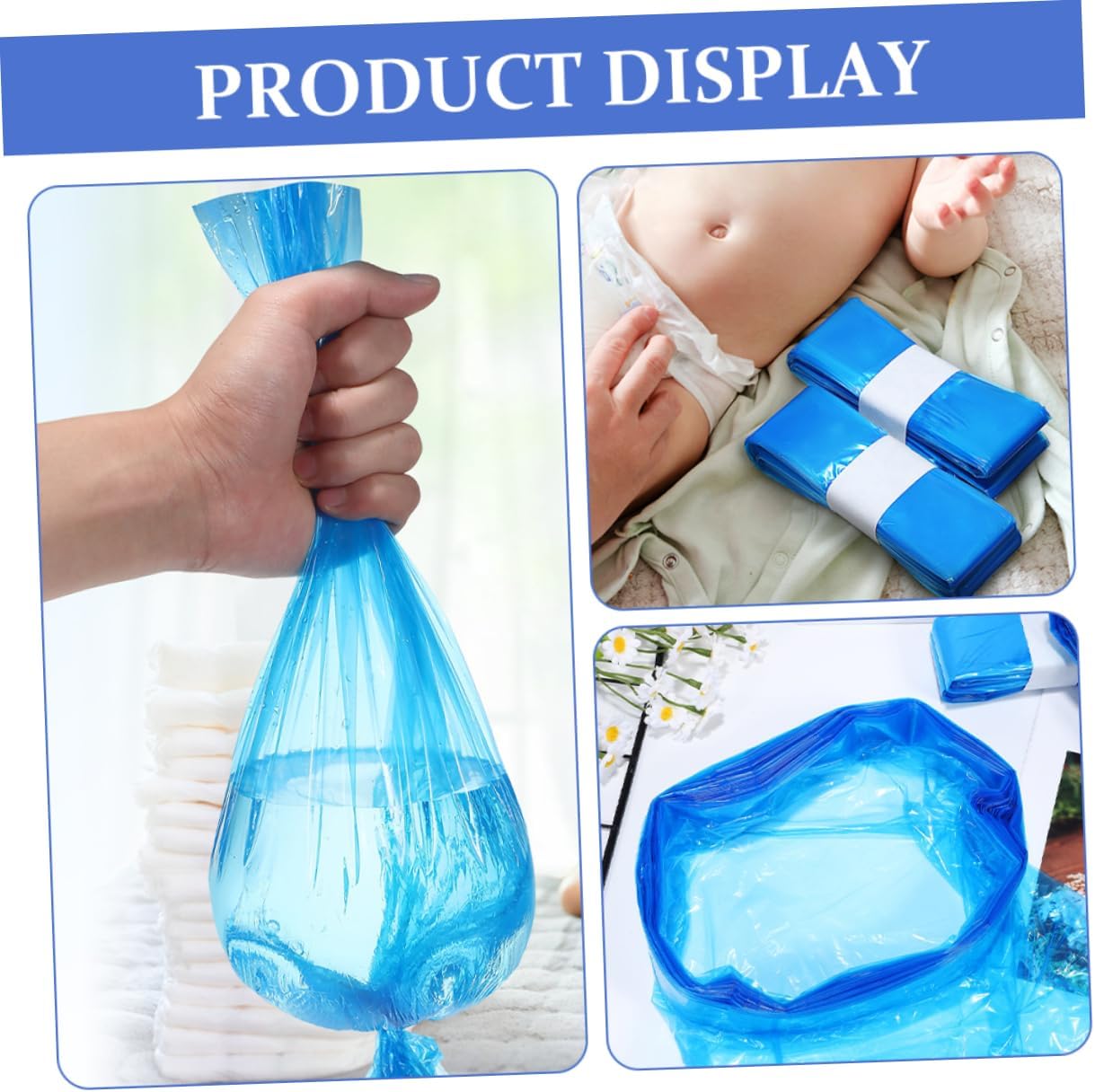 Happyyami 5pcs Pe Diaper Pail Bags Trash Liners Capacity Replacement for Diaper Pail Refills for Easy