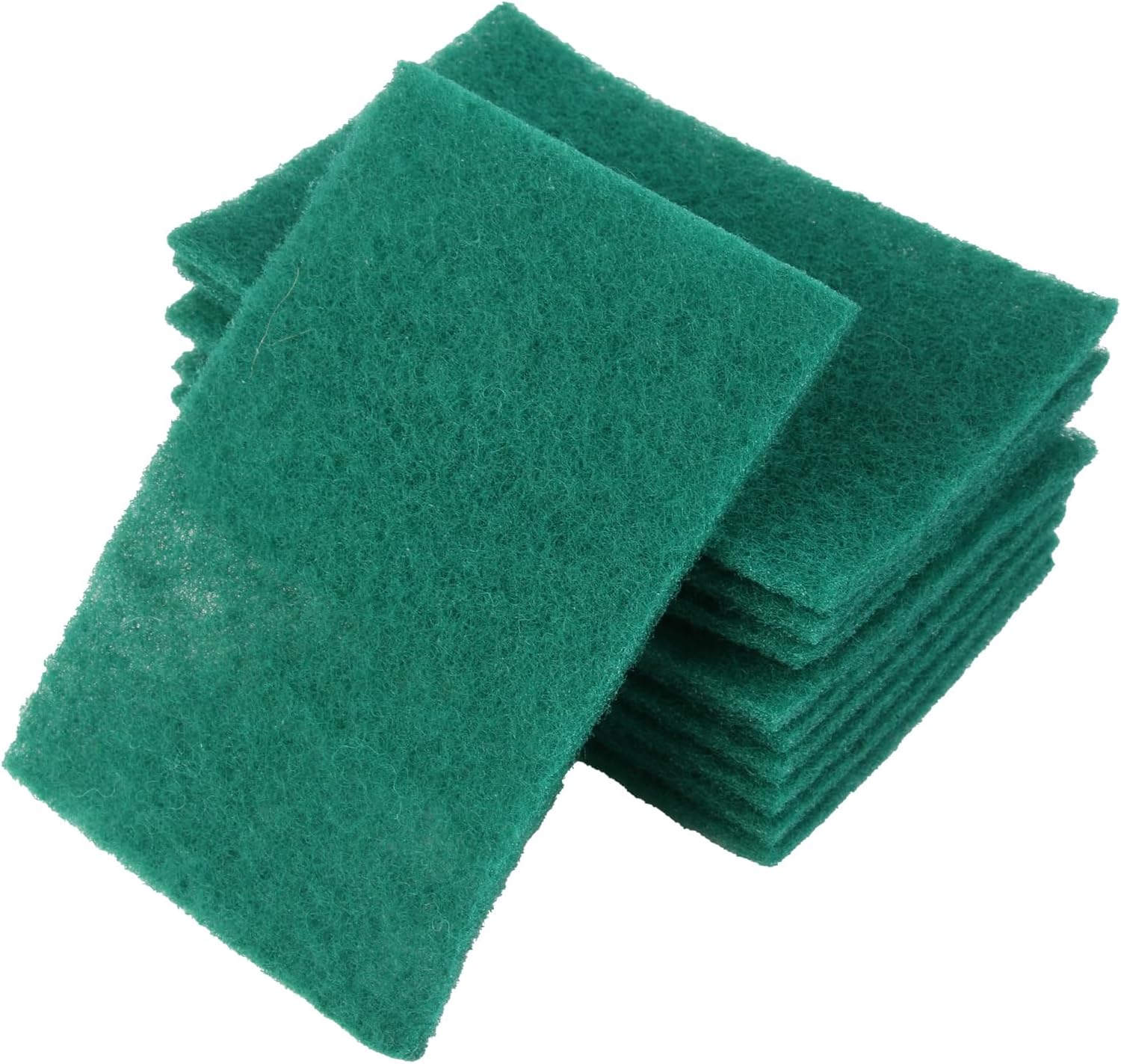 10 Pcs Abrasive Scouring Pads Heavy Duty Green DualSided Cleaning