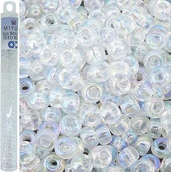 Miyuki Round Seed Bead Size 6/0 20g-tube Crystal Ab Rainbow