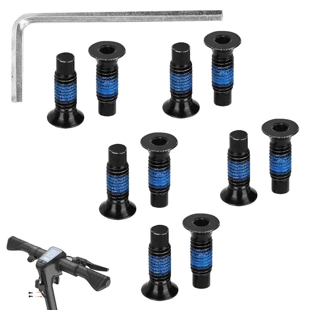 Kit Vis Scooter Xiaomi/Ninebot - 10 Pièces Avec Clé Allen | Antidérapant Bleu