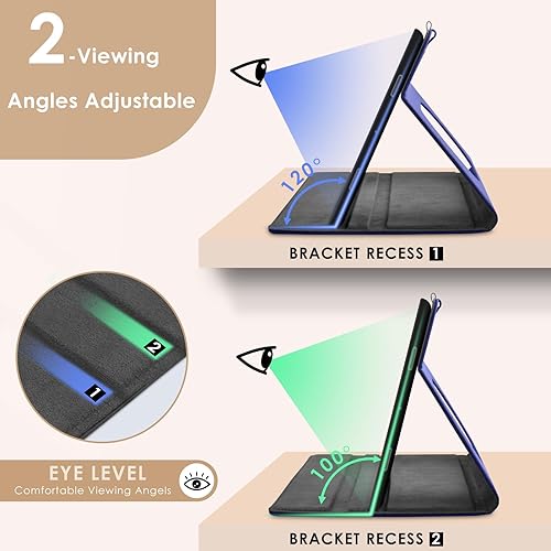 Miniatura 5 de DETUOSI Funda de cuero para tableta Google Pixel de 11 pulgadas 2023 con soporte para lápices, funda ligera para libro tipo folio + parte trasera