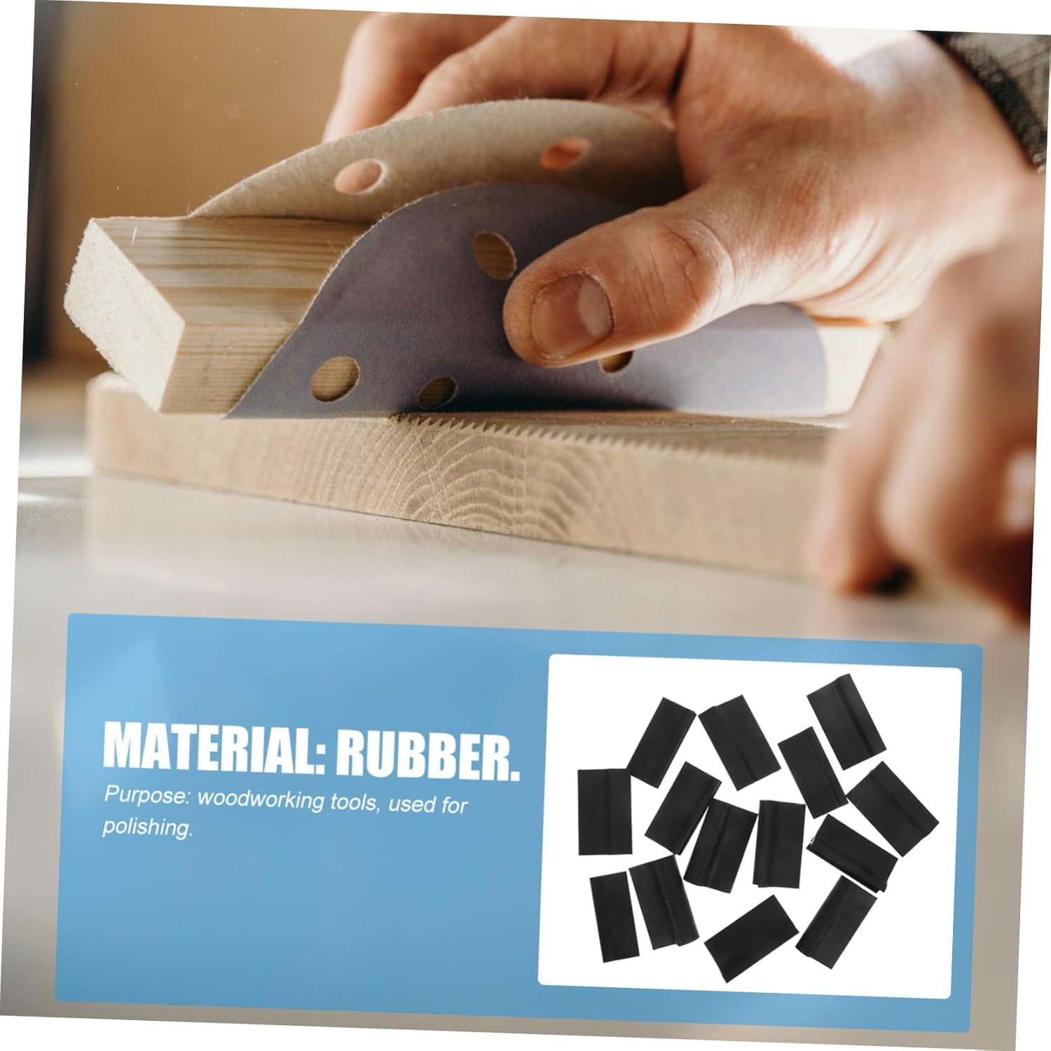 Woodworking Sandpaper Holder Tool Sandpaper Mat Rubber Blocks Polishing Pad