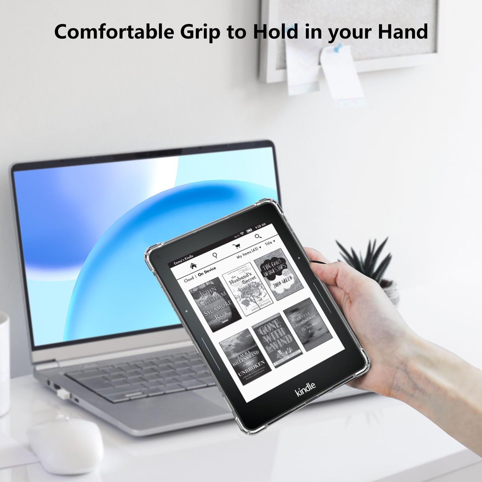 Aircawin Schutzhülle für Kindle Voyage, 15,2 cm (6 Zoll), transparent, dünn, leicht, stoßfest, transparent, weiche TPU-Rückseite für E-Reader, transparent