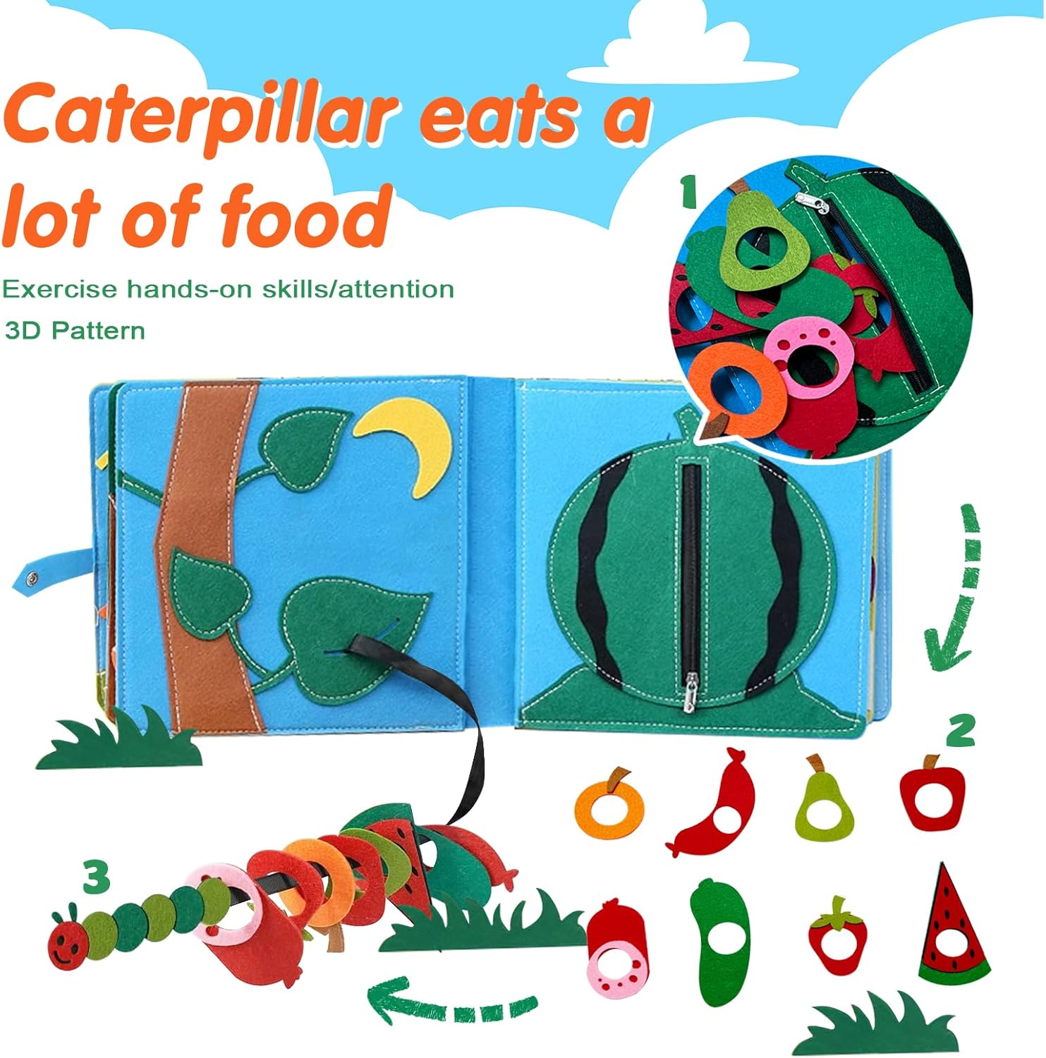 Montessori Farm Busy Book for Toddlers,Montessori Toy for 3 4 5 Years Old Boy Girl-Busy Quiet Book with Life Skills, Color Sorting, Counting Number, Autism Sensory Toy for Airplane Travel