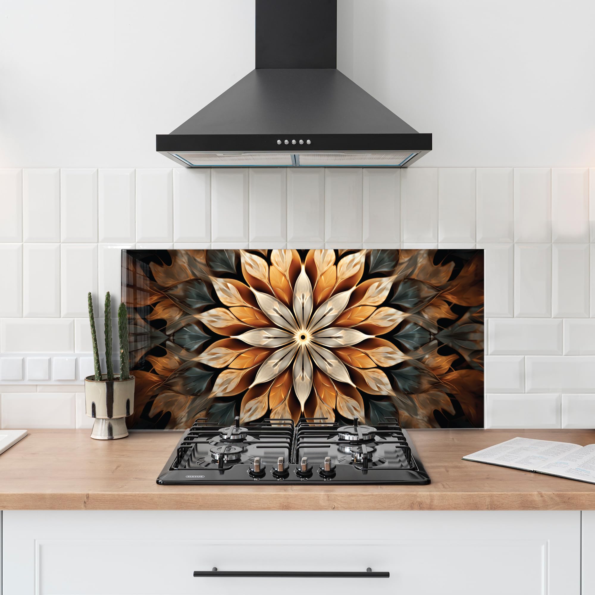 Back Splashes For Kitchen Silver Steel Tree Pattern Stove Cover