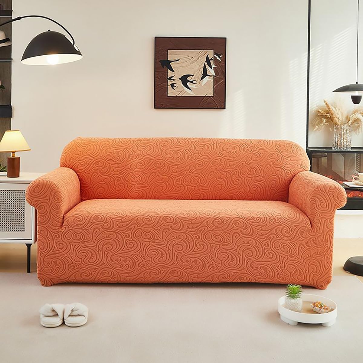 AZMANI TLMQYXZE High Stretch Sofa Cover 1 2 3 4 Seater 1 Piece Sofa Covers Pets Dogs Friendly Non Slip Sofa Slipcovers for Living Room Couch Covers Washable Furniture Protectors(#7,145CM-185CM)