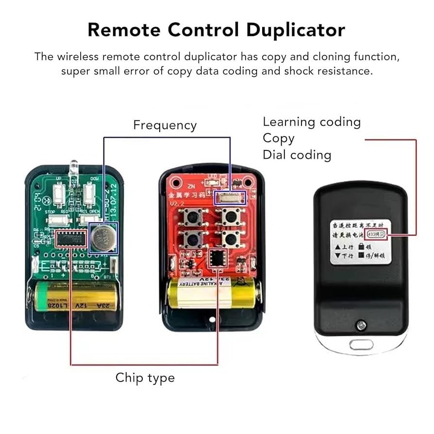 Mini Wireless 433Mhz Cloning Remote Control Copy Code Remote 4 Channel Electric Cloning Gate Garage Door Auto