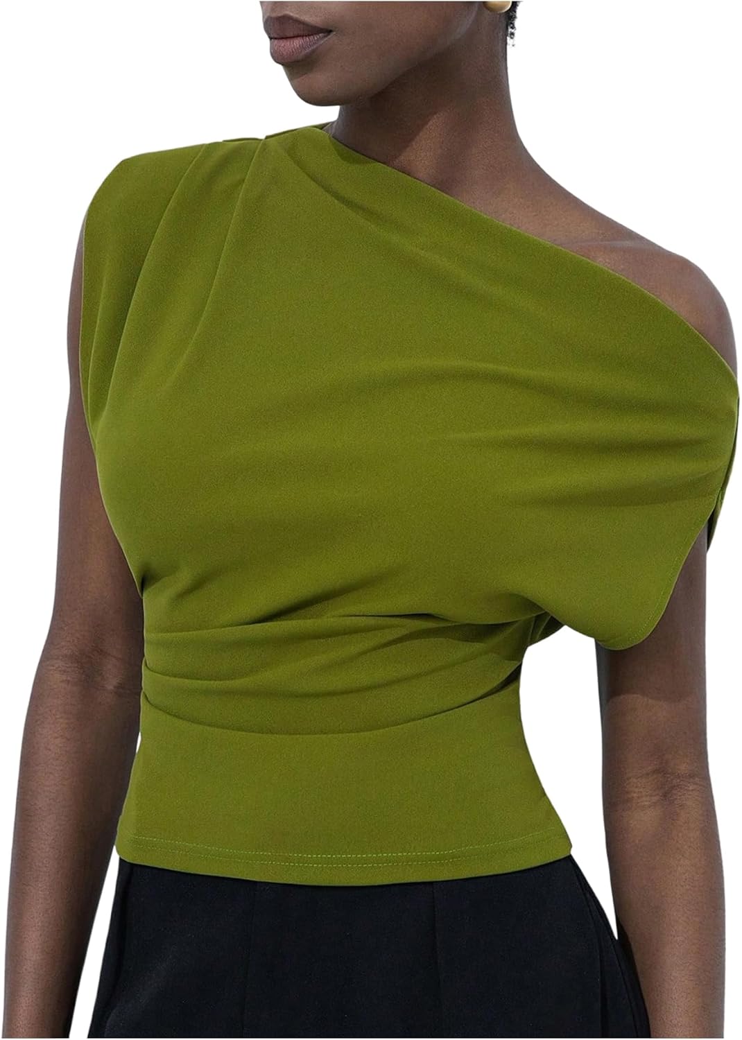 SHENHE Women's Off The Shoulder Top Short Sleeve Cinched Waist Dressy Casual Blouse Shirt