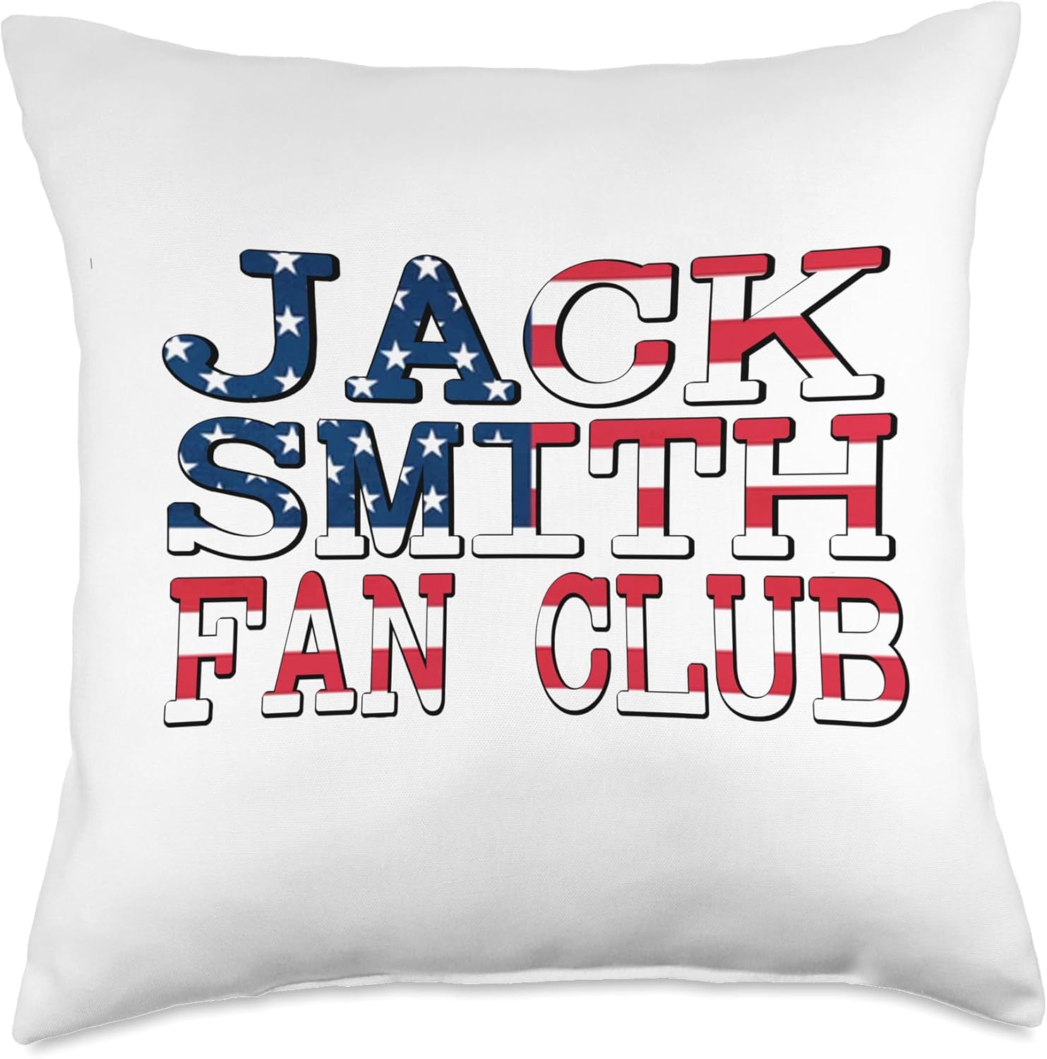Jack Smith Fan Club American Flag Summer Vintage USA Blue Throw Pillow