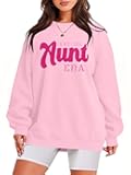 Aunt Sweatshirt Cool Auntie Shirt: Women Embroidered Auntie Crewneck Sweatshirts Aunt Gift Tops