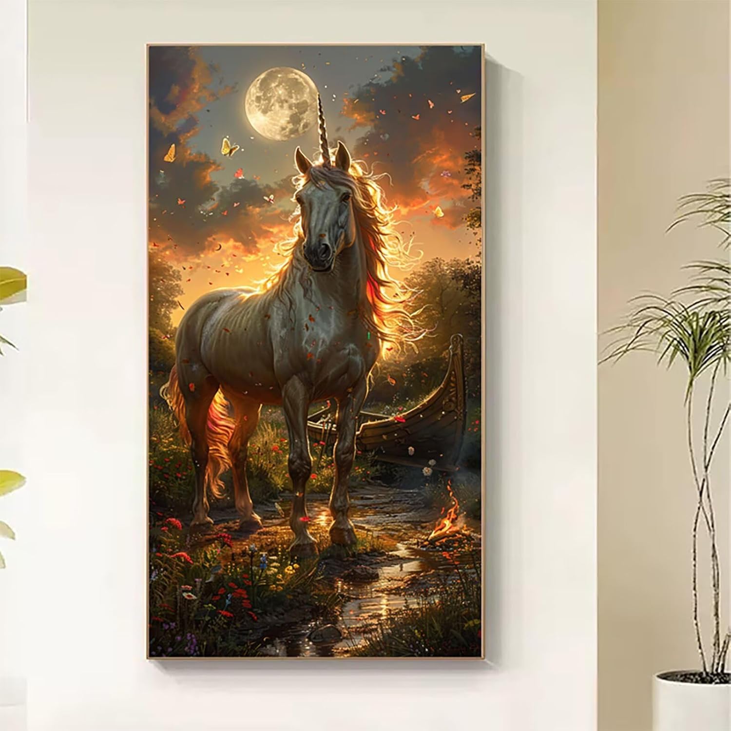 馬 数字油絵 DIY Paint by Numbers 月 数字キット塗り絵 手塗り DIY絵 デジタル油絵 ハンドメイドクラフトア