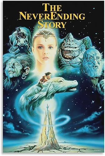 Pósteres de películas retro de The NeverEnding Story de los años 80, póster de pintura en lienzo vintage de los años 80, arte de pared, impresiones