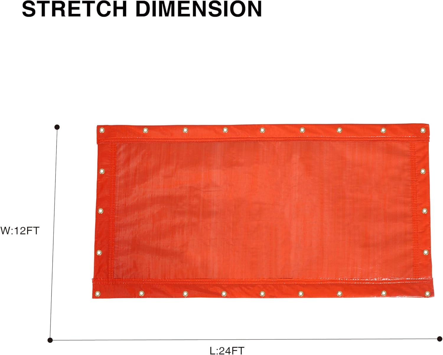 Concrete Blanket, Multipurpose Use Weatherproof Winter Construction Insulated Waterproof Tarps Tarpaulin with Ball Bungee Cords, 12' x 24', 0.15 inch Thickness, Orange, 1-Package