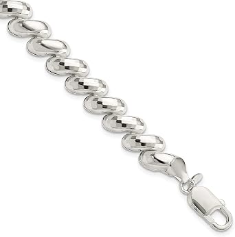 Precious Accents Sterling Silver Fancy Diamond-cut San Marco Bracelet